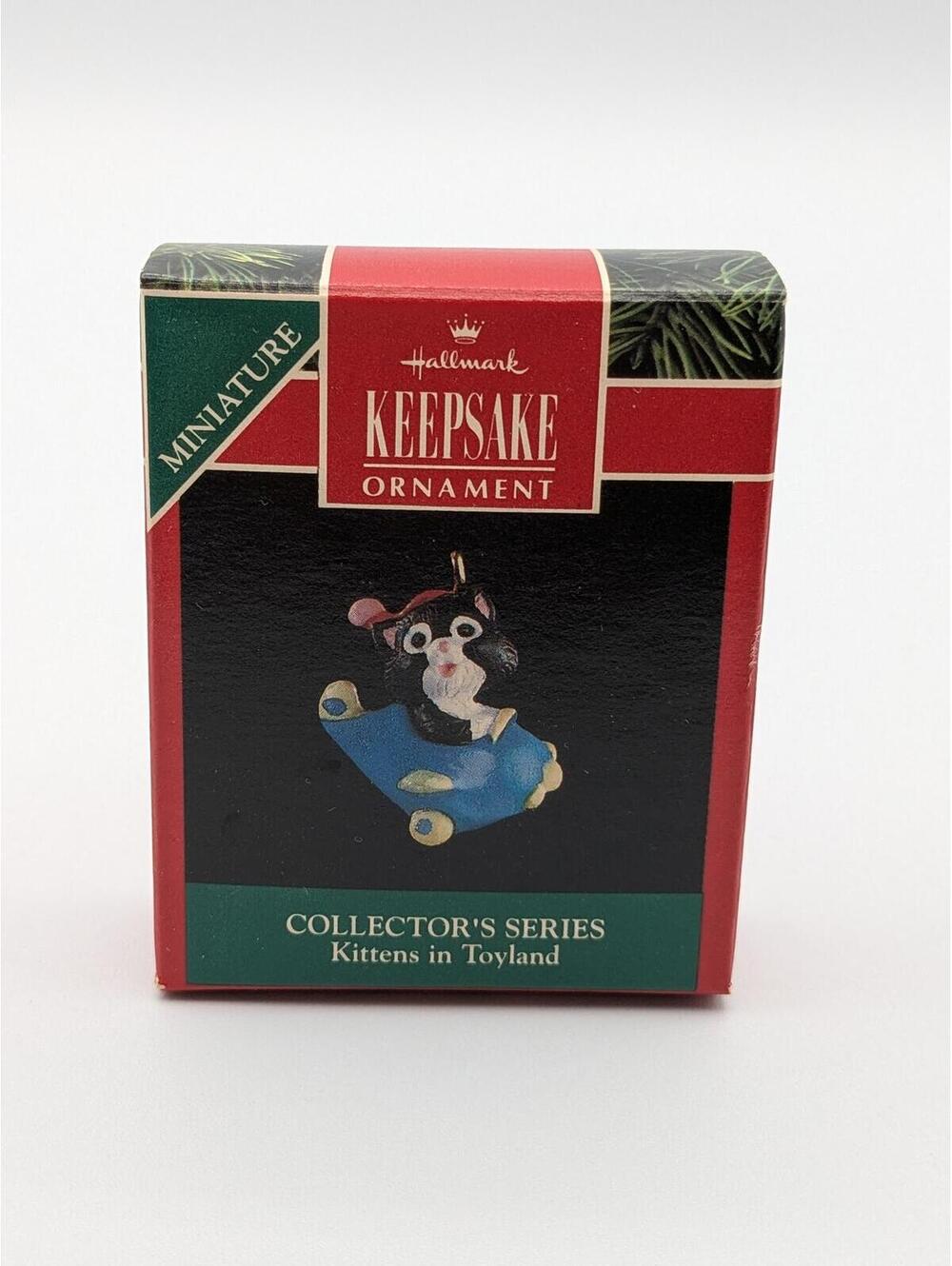 Hallmark Keepsake Kittens in Toyland Miniature Ornament 1991, 4th in Series, New